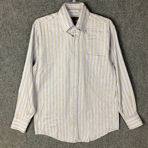 Alessandro Dress Shirt Men's 39 15.5 Long Sleeve Striped Adults